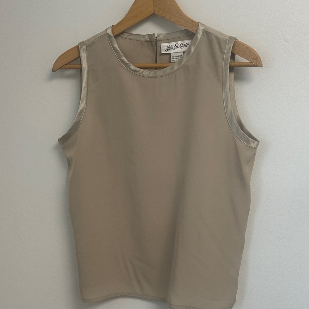 Yves St. Clair Taupe Sleeveless Blouse